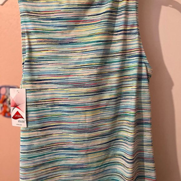 Lands' End Women's Multicolor Stripe Built In Bra .shorts sleeveless. Size 10 - Picture 4 of 4